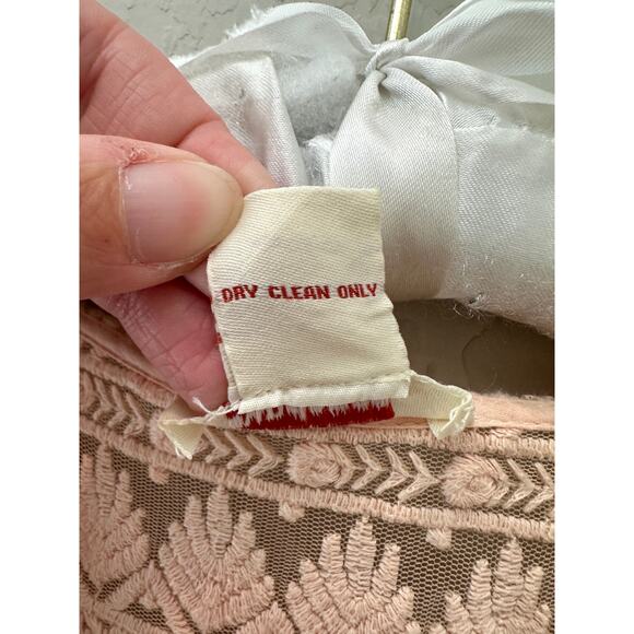 SUNDANCE | Blush Pink Boho Embroidered Lace Sheer Tunic Top | Size Large - Picture 7 of 7